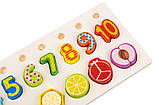 Дитячий дерев'яний сортер фрукти та цифри Iso Trade, фото 7