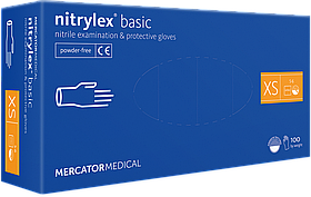 Рукавички нітрилові Nitrylex BASIC без пудри 100шт XS