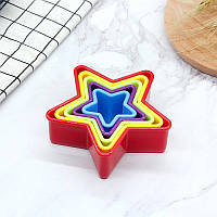 Набір форм для вирубки печива у формі Зірочок 5 шт, різнокольорові форми для печива