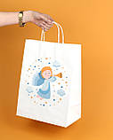Подарунковий пакет на хрестини "Янголятко" 220*120*290 Пакет під подарунки на причастя, фото 2