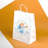 Подарунковий пакет на хрестини "Янголятко" 220*120*290 Пакет під подарунки на причастя, фото 5