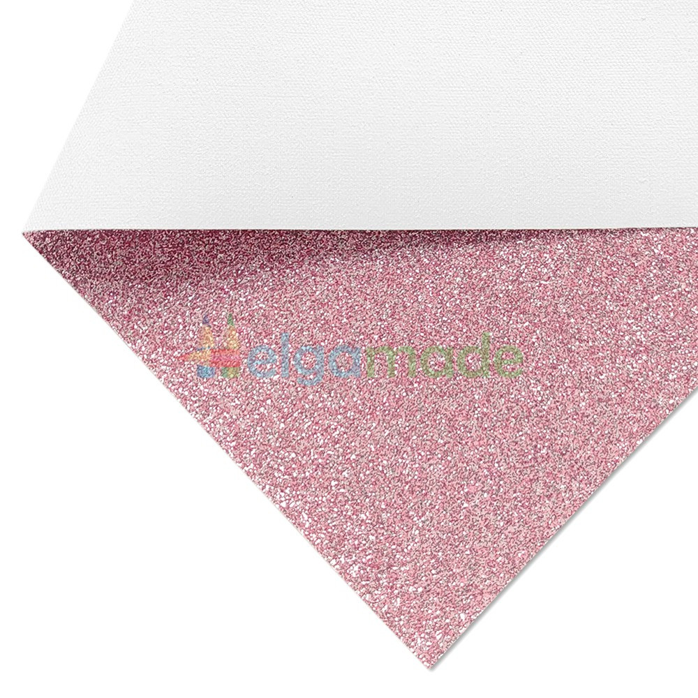 Кожзам з дрібними блискітками СВІТЛО-ПУДРОВИЙ, 20х27 см, Китай, фото 1