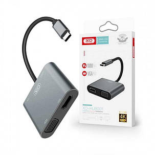 Перехідник-адаптер USB HUB XO 001 4/1 (HDMI/VGA/USB3.0/PD), фото 2