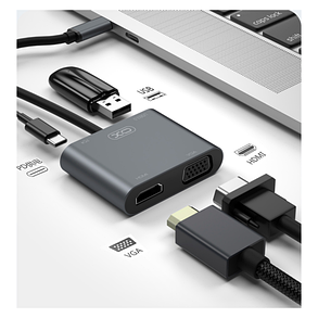 Перехідник-адаптер USB HUB XO 001 4/1 (HDMI/VGA/USB3.0/PD), фото 2