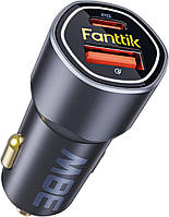 Автомобільний зарядний пристрій Fanttik 38W адаптер для швидкого заряджання з PD3.0 QC3.0