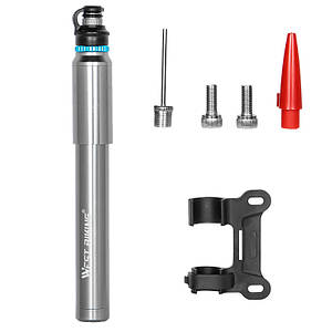 Насос велосипедний West Biking 0711056 Ручний Gray