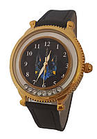 Годинник наручний жіночий з бігаючими каміннями Герб України