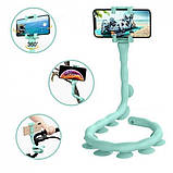 Гнучкий тримач для телефону з універсальними присосками Cute Worm Lazy Holder. Колір блакитний KV-52, фото 7