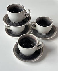 Чайний набір на 4 персони сірий Агат по 300 мл
