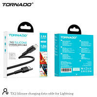 USB кабель Tornado TX2 Lightning (2,4A/1м)- чорний