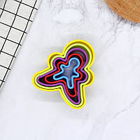 Набір форм для вирубки печива у формі Пряничних  чоловічків 5 шт, різнокольорові форми для печива