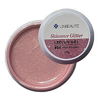 Гель із шиммером для нарощування нігтів Lilly Beaute №04, 15мл