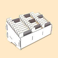Подставка-органайзер кардхолдер для карточек, номерков, пластиковых карт «CD»(лхдф) на 30 ячеек (411148) белый
