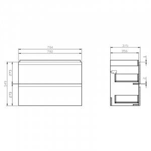 Шафка Moduo Slim 80 біла (S929-002) Cersanit Art. S929-002, фото 3