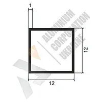 Алюминиевая труба 12х12х1 мм - анодированная (04-0008)