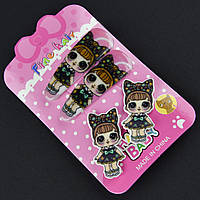 Набір для волосся дитячі гумки та шпильки з лялечками розмір шпильок 5х2 см