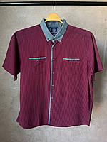 Чоловіча бордова сорочка з коротким рукавом Barcotti 2XL великі розміри (батал)