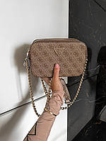 Женская сумочка гесс коричневая ОРИГИНАЛ Guess Original молодёжная красивая сумка через плечо