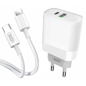Зарядний пристрій XO L64 20W/1USB+1USB-С+Type-C White