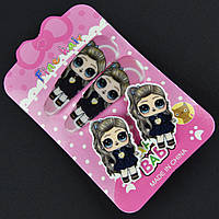 Набір для волосся дитячі гумки та шпильки з лялечками розмір шпильок 5х2 см