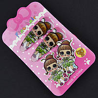 Набір для волосся дитячі гумки та шпильки з лялечками розмір шпильок 5х2 см