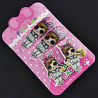 Набір для волосся дитячі гумки та шпильки з лялечками розмір шпильок 5х2 см