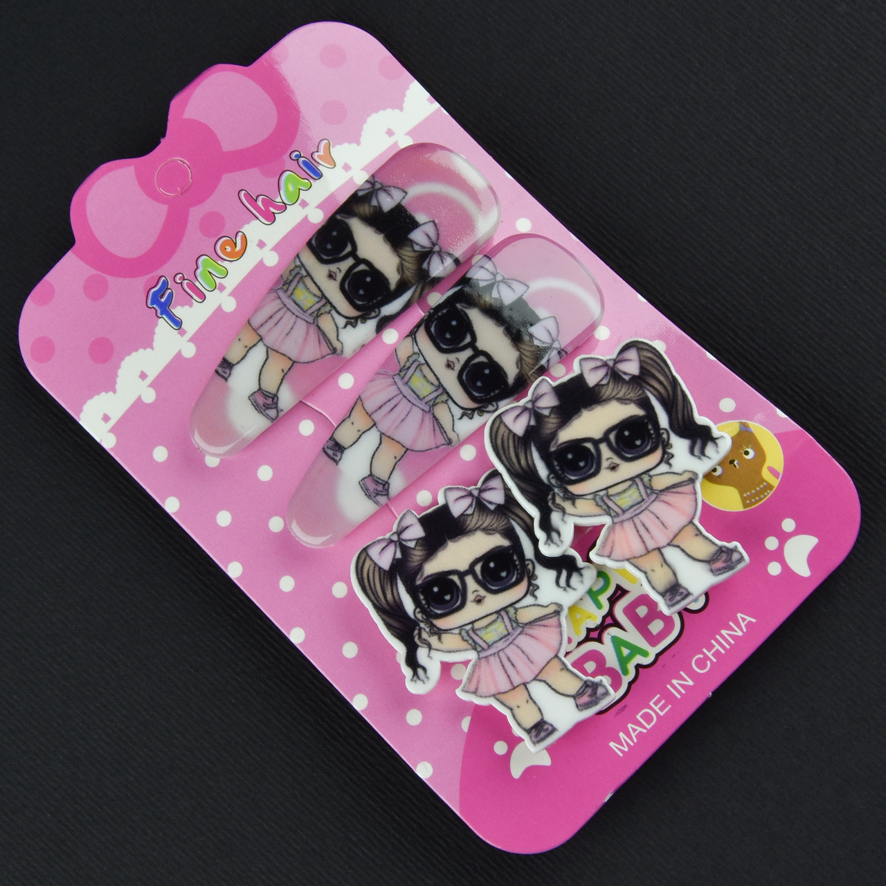 Набір для волосся дитячі гумки та шпильки з лялечками розмір шпильок 5х2 см - фото 1 - id-p1892031876