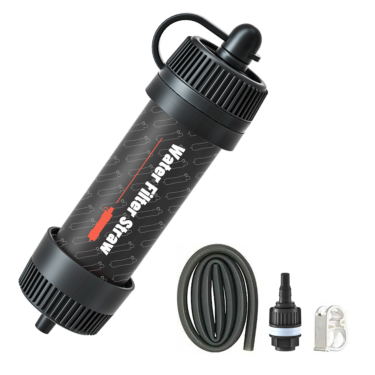 Портативний фільтр для води туристичний похідний Water Filter Straw чорний