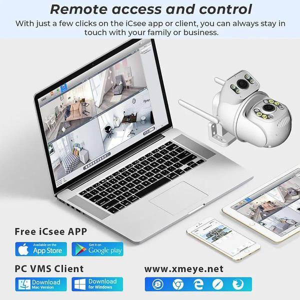 Уличная Охранная Поворотная WIFI Камера Наблюдения Besder A8Q 4MP.
