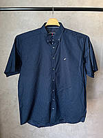 Чоловіча темно-синя сорочка з коротким рукавом Castelli 2XL великі розміри (батал)