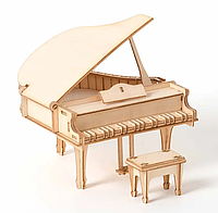 Декоративная деревьяная игрушка-пазл 3D "Фортепиано"