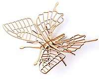 Декоративная деревьяная игрушка-пазл 3D "Бабочка"
