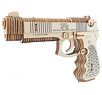 Декоративная деревьяная игрушка-пазл 3D "Пистолет"