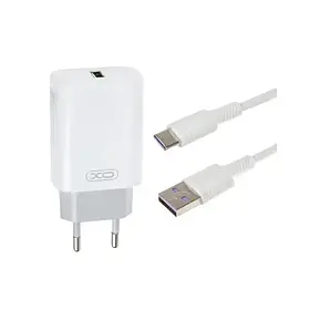 Зарядний пристрій XO L85 18W/1USB+Type-C White