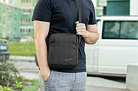 Мужская спортивная сумка барсетка Bob городской мессенджер Nike через плечо тканевой черный