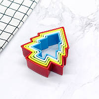 Набір форм для вирубки печива у формі Ялинок 5 шт, різнокольорові форми для печива