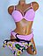 Гарний купальник пушап із двома плавками яскравий на зав'язках, жовтий, бірюзовий, зелений, рожевий, фото 5