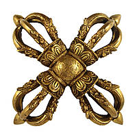 Ваджра крестообразная из бронзы 24х24 см - универсальный символ благополучия, счастья, удачи, стабильности