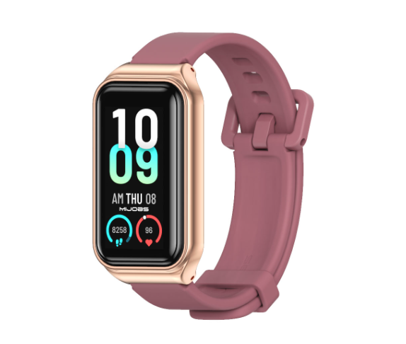 Силіконовий ремінець для Amazfit Band 7 Metal Wine Red