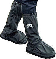 Бахилы для обуви от дождя, снега, грязи M (28,5 см) висота 40 см сверху резинка на кнопке Черный (n-10537)