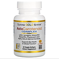 California Gold Nutrition, AstaCarotenoid, комплекс с лютеином, ликопином и астаксантином, 30 растительных мяг