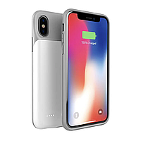 Чехол аккумулятор AmaCase для iPhone X/XS (Белый - 4000 мАч), Чехол повербанк для айфона 10