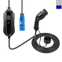 Зарядка для электромобиля ANDAIIC 32A 7.4KW Type 2 Mode 2 с ЖК-экраном кабель 5 м зарядное для Теслы ECS