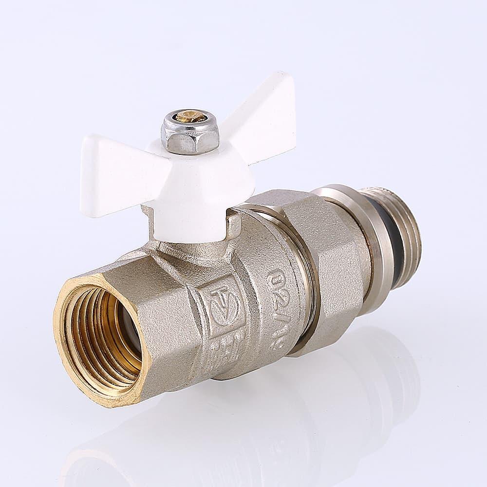 Кран шаровой с американкой Valtec DN 1/2" (PN 40) с белой ручкой (Италия) VT.227.NRW.04 - фото 7 - id-p1892044165