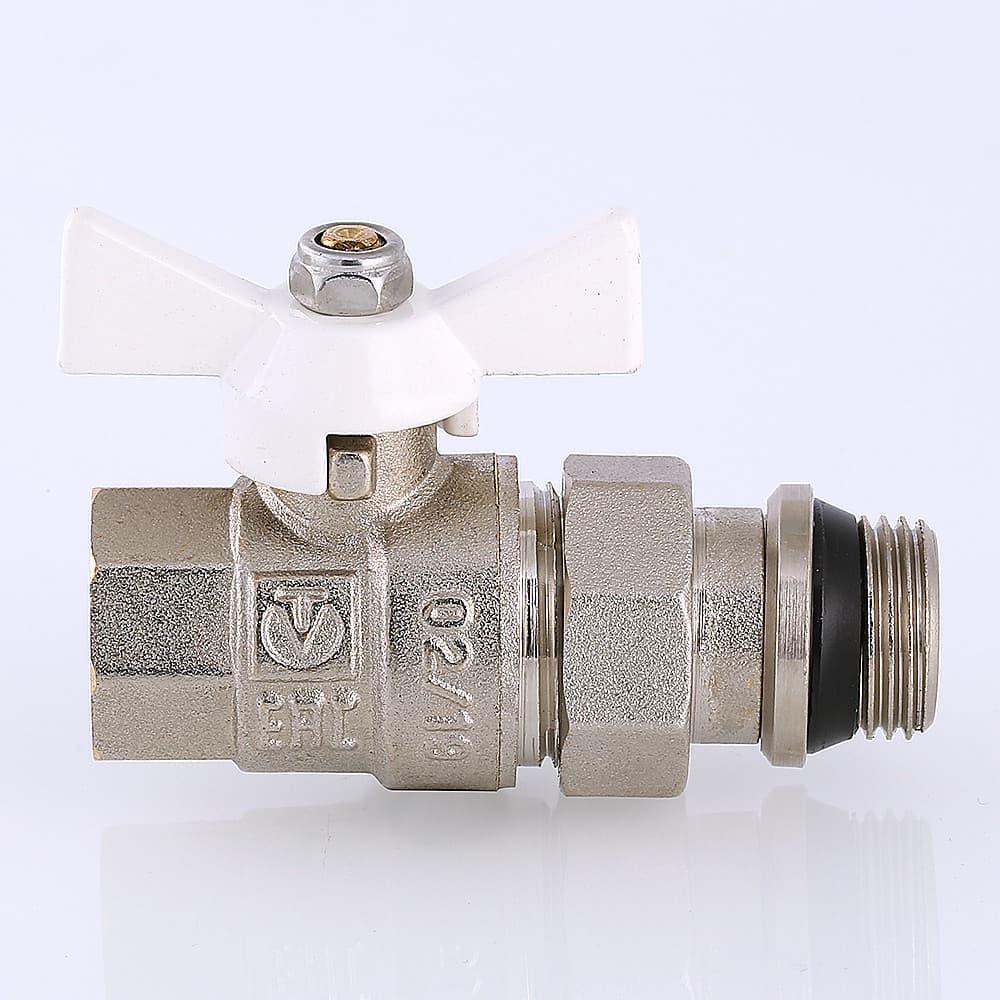 Кран шаровой с американкой Valtec DN 1/2" (PN 40) с белой ручкой (Италия) VT.227.NRW.04 - фото 8 - id-p1892044165