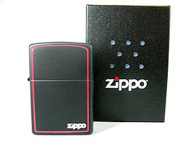 Запальничка Zippo 218ZB BLACK MATTE w/ZIPPO BORDER, фото 2