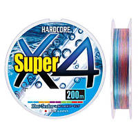 Шнур Duel Hardcore Super X4 200m #1.2 (0.19mm) 9.0kg (5 color)