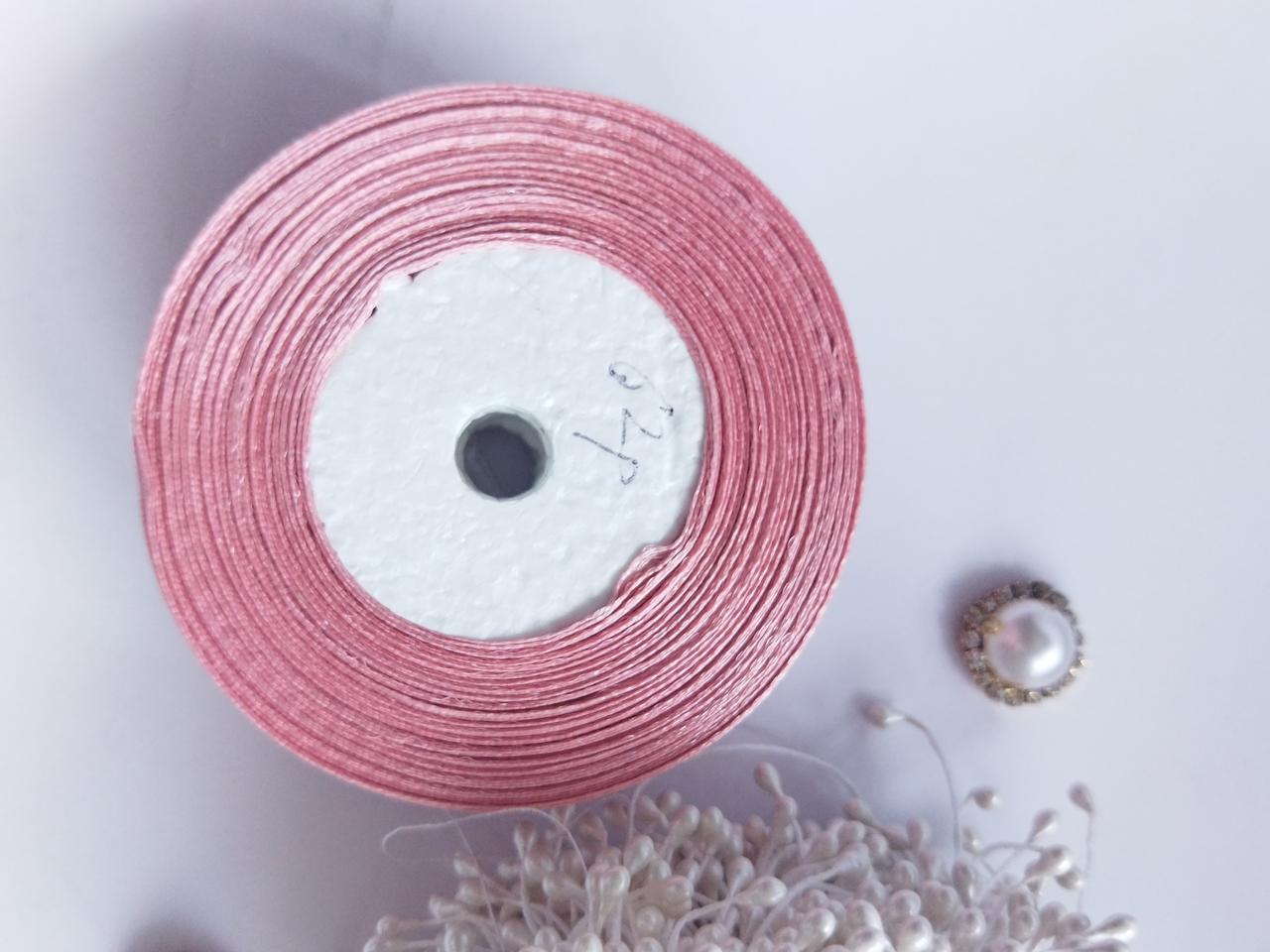 Стрічка атласна №62р пудровий шириною 0,6 см, фото 1