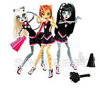 Monster High 3-PACK FEARLEADING Werecats TORALEI Meowlody and Purrsephone