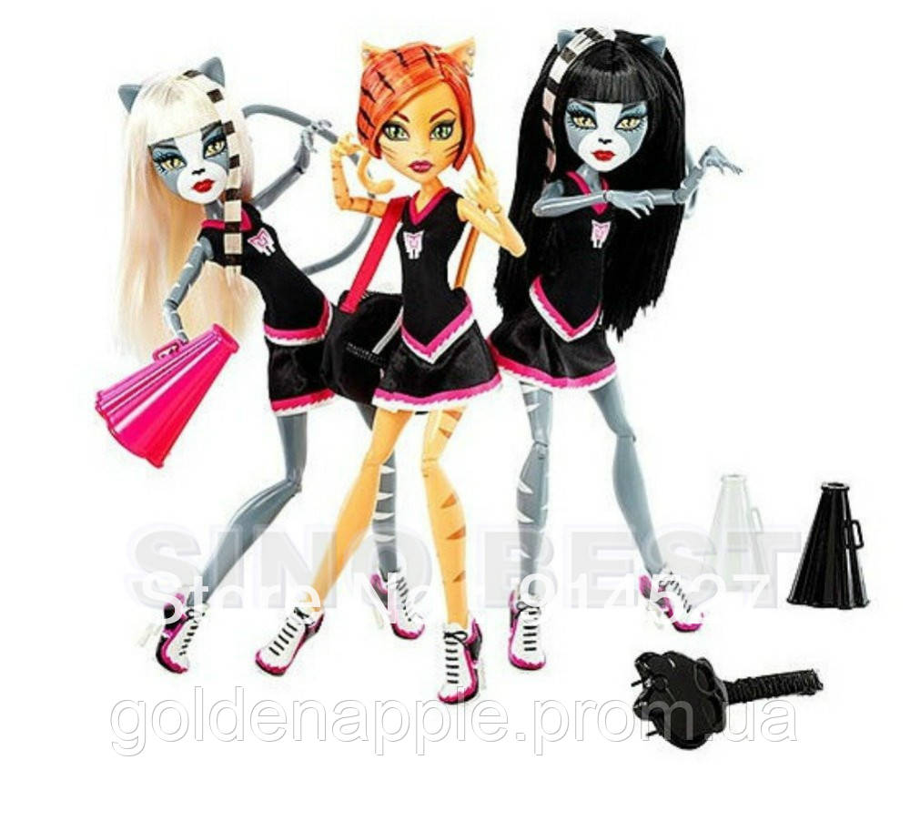 Куклы монстер хай Черлидеры Monster High 3-PACK FEARLEADING Werecats TORALEI Meowlody and Purrsephone - фото 1 - id-p1892085908